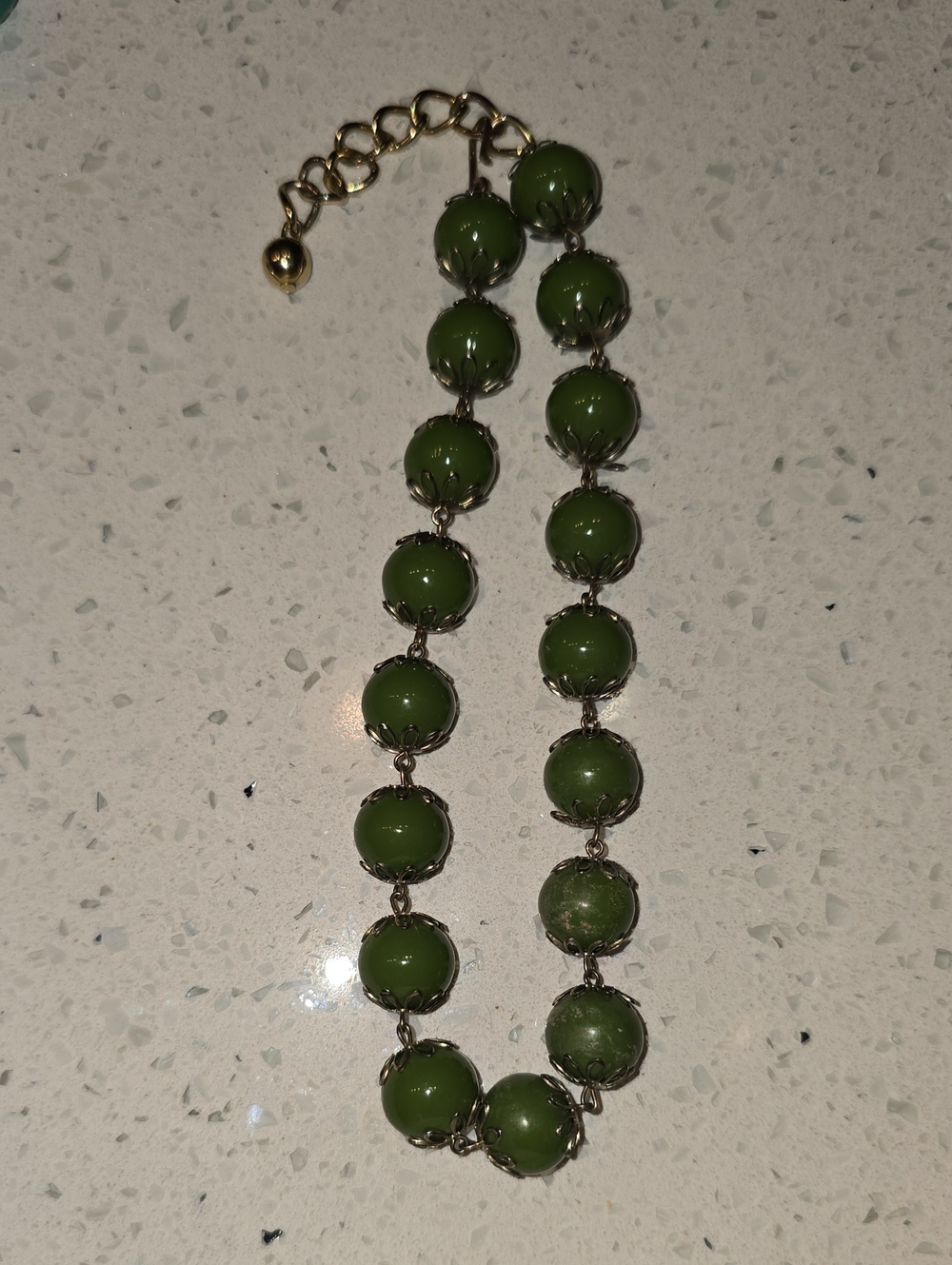 Green Beaded Statement Necklace - Unbranded